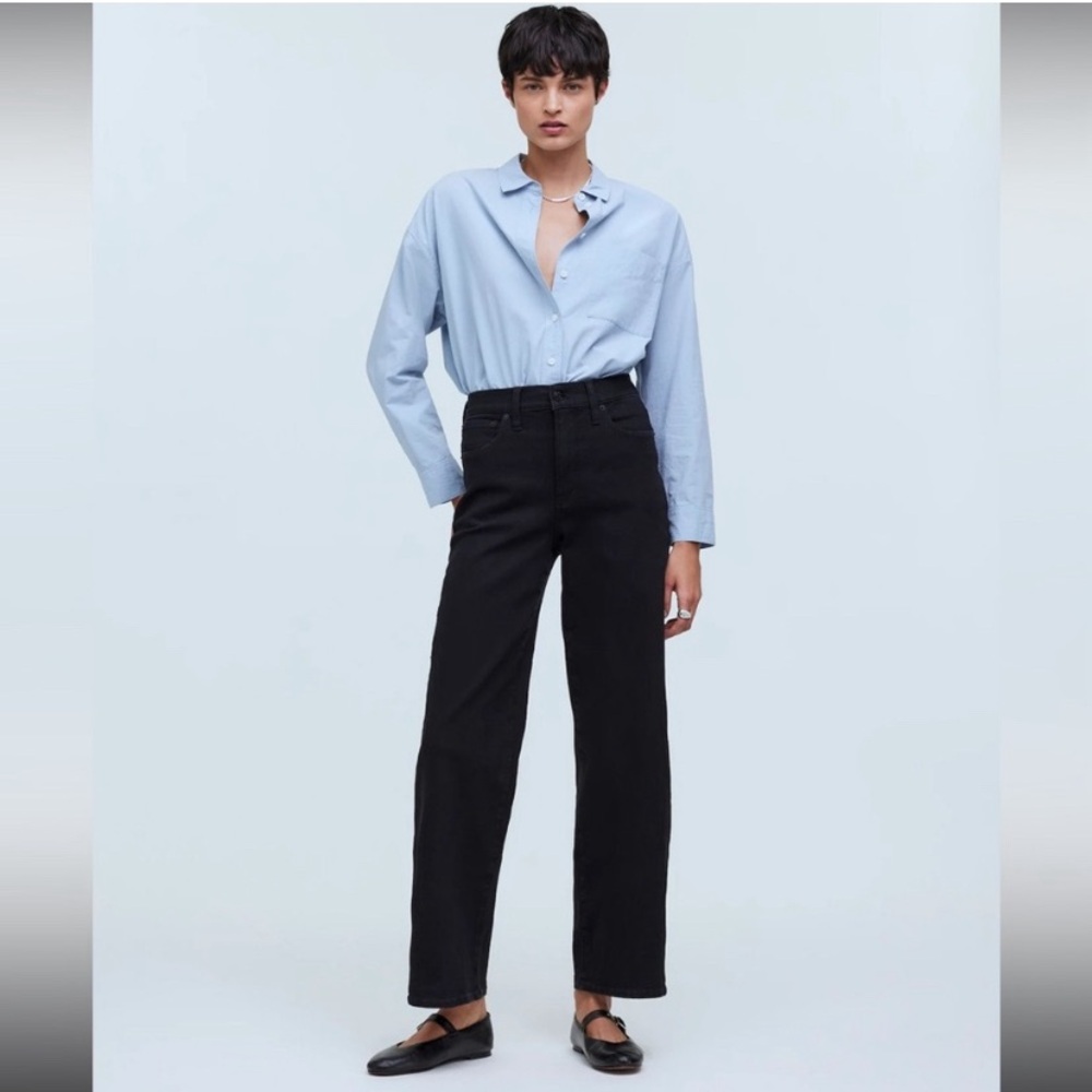 Madewell the perfect vintage wide-leg jeans in Black